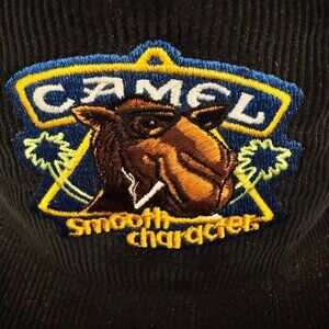 Vintage Joe Camel‎ Corduroy Snapback Hat Smooth Character Black 90s Rare